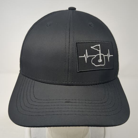 The Heartbeat Brand Snapback Hat Black One Size Adjustable Embroidered 6 Panel - Picture 2 of 8